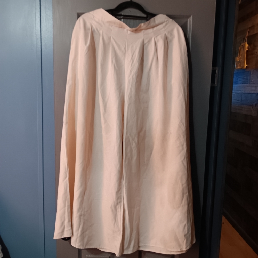Women's Cream A-Line Wide Leg Pants